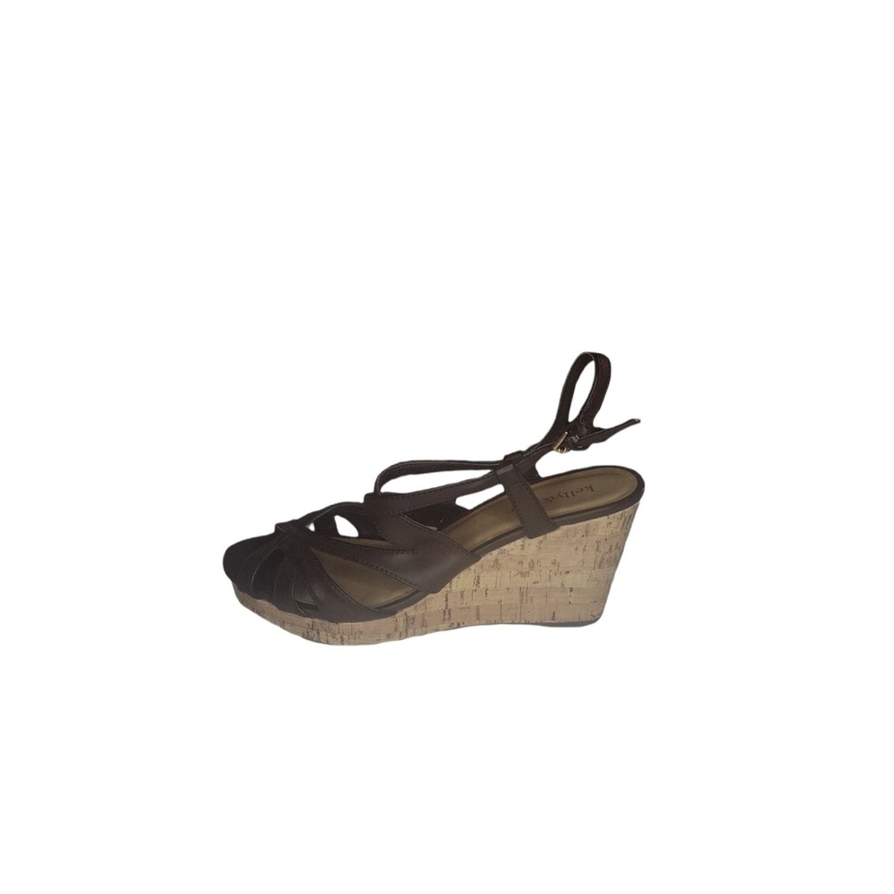 Kelly‎ and Katie Wedge Sandals Women Sz 9 Strappy Brown Boho Summer Espadrille